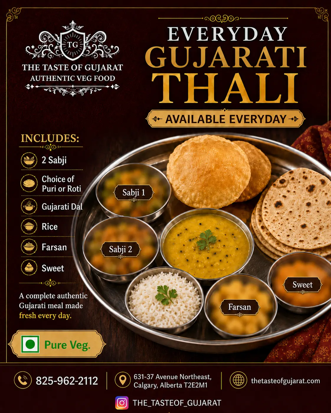 The Taste of Gujarat - Special Offer on Gujarati Food in Calgary